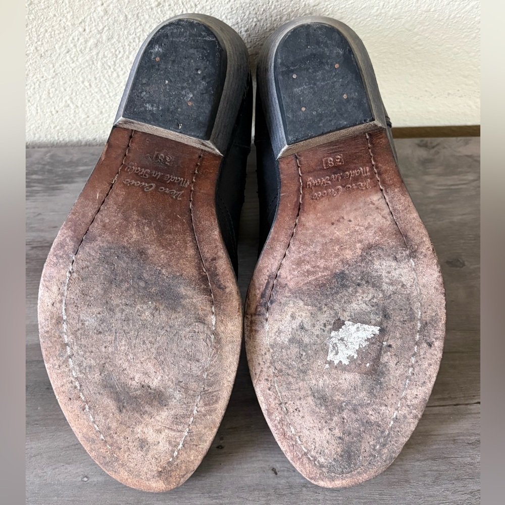 Golden Goose Black Leather Ankle Boots Size 38 - Picture 10 of 11